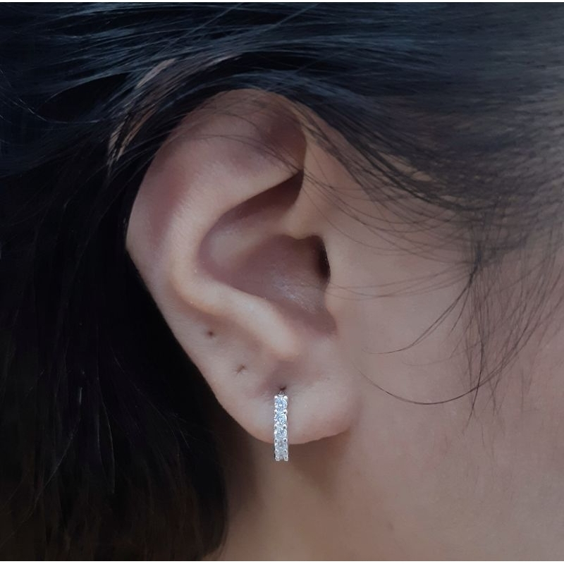 Unisilver 925 Sterling Silver Huggie Hoop Earring ES304 2001 Shopee Philippines