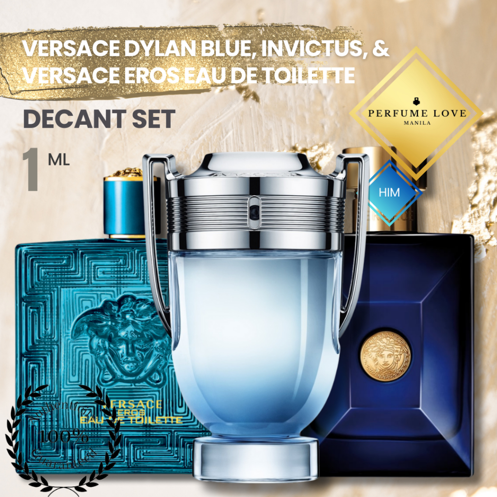 PERFUME DECANT SET 1ml Paco Rabanne Invictus, Versace Dylan Blue, and ...