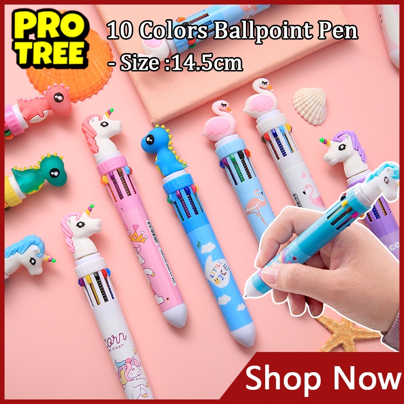 Protree Multifunction 10 in 1 Creative Writing Colorful Multi Ballpoint ...