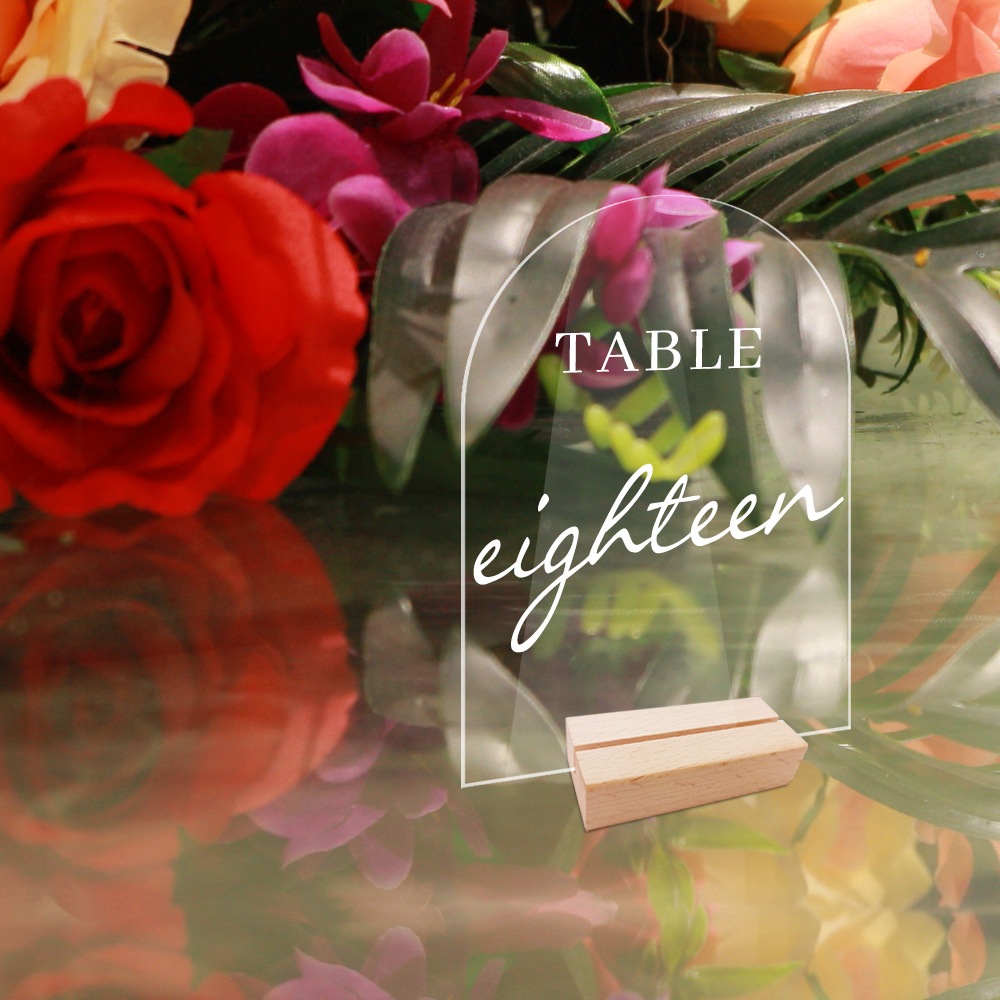 Acrylic Place Card Sign Holder Wedding Table Sign Number Holder Table ...