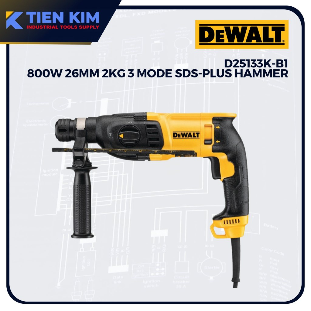 Dewalt D25133K SDS-plus Rotary Hammer 800W 26mm (3 Modes) | Shopee ...