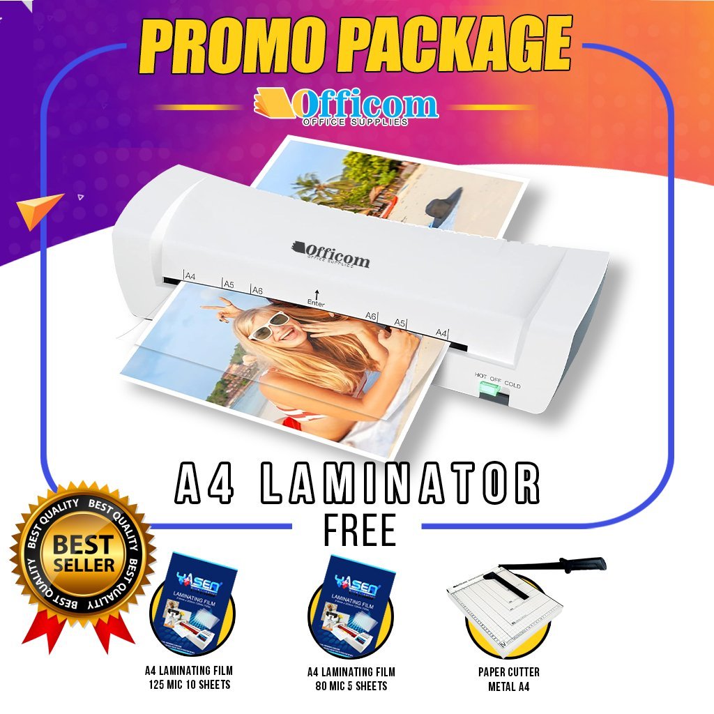 Officom Sl200 Laminator A4 Hot And Cold Laminating Machine With Paper