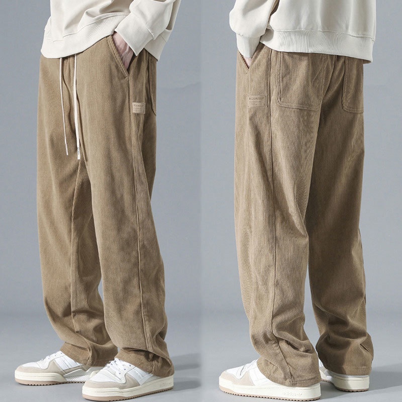 BS Corduroy pants for men Men's sweatpants fashion handsome wide leg ...