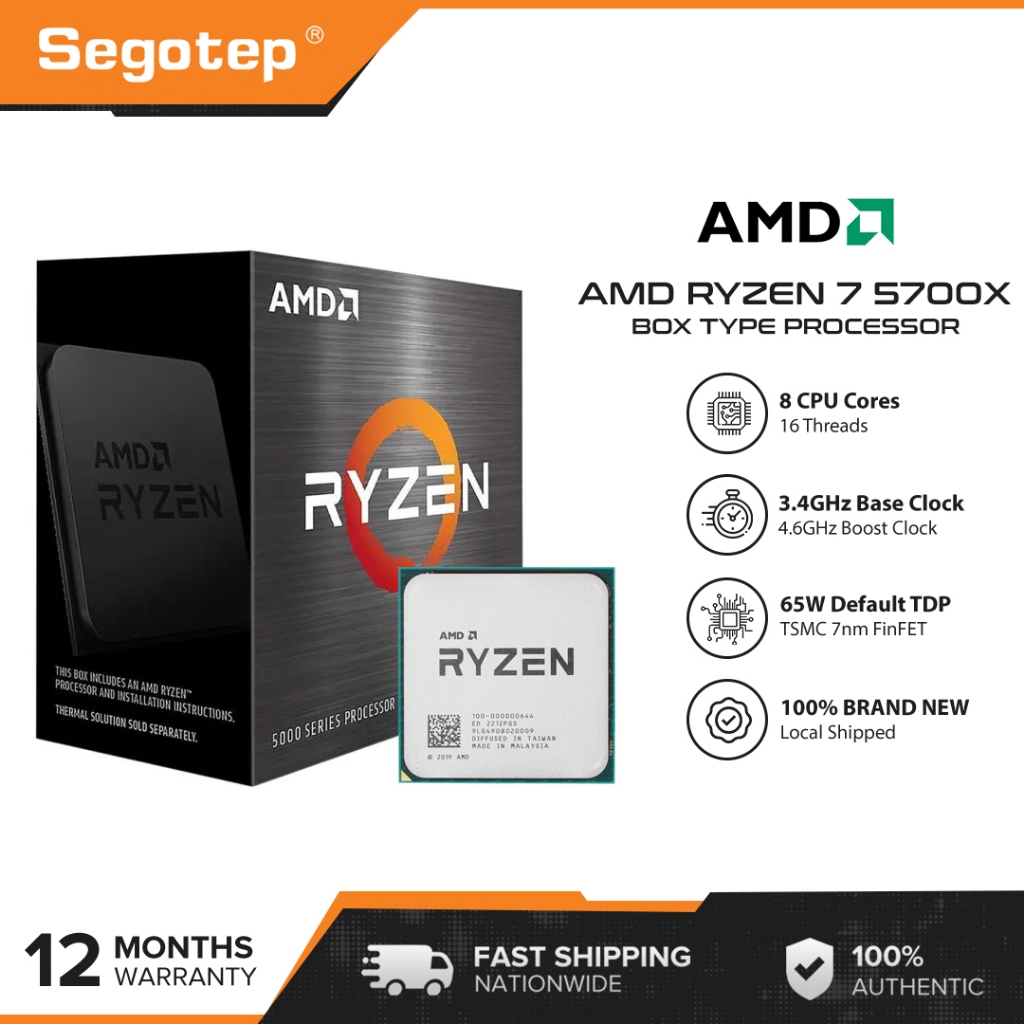 AMD Ryzen 7 5700X Boxed Desktop Processor (w/o AMD Stock CPU Cooler ...