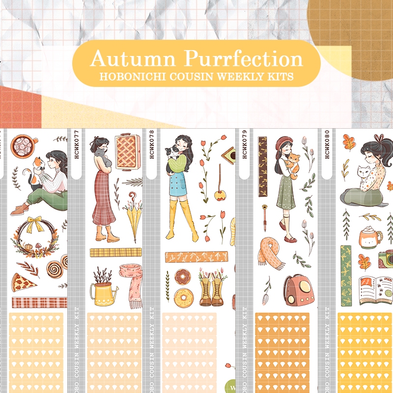 Autumn Purrfect Hobonichi Cousin Weekly Kits (Sold as Set) | hcwk076 ...