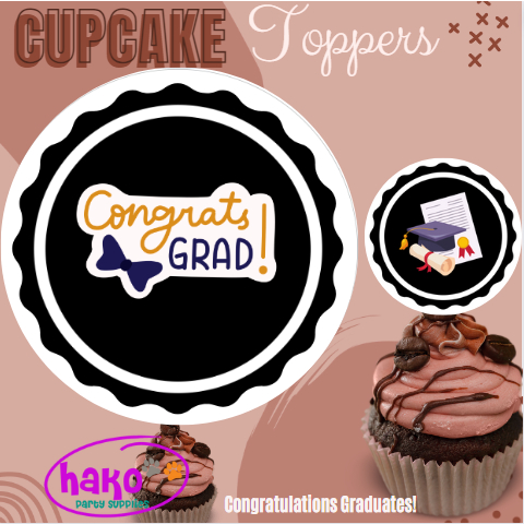 Graduation Theme Cupcake Topper/Sticker Party Decoration 30pcs | Shopee ...