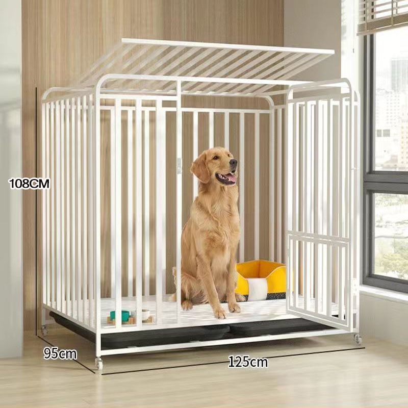 Thickening Square Tube Dog Cage Dog Cage Stainless With Poop Tray Free