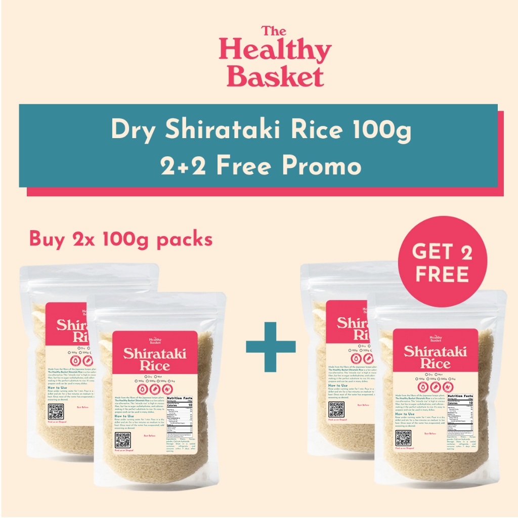 Healthy Basket Dry / Dried Shirataki Rice (100g, 500g & 1kg) | Shopee ...