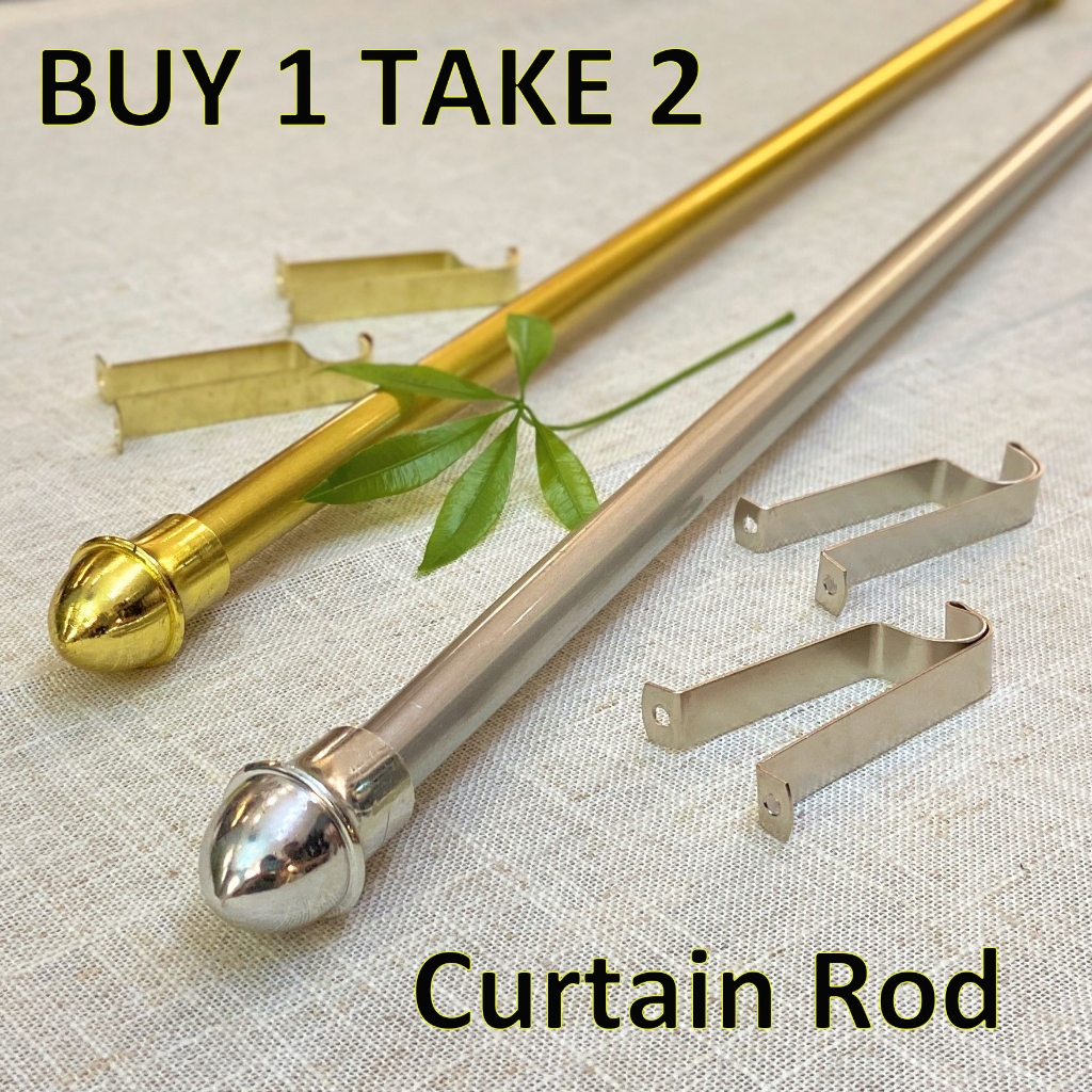 Curtain Rod Adjustable Extendable Rod Set Curtain Pole With Screws And ...