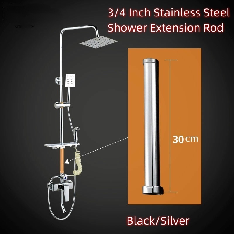 30CM 3/4 Inch Stainless Steel Shower Extension Rod Adjustable Shower ...