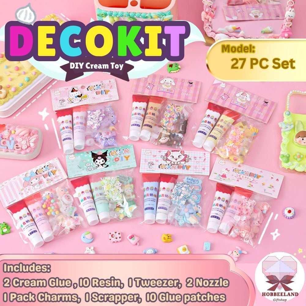 DECOKIT DIY Cream Glue Kit |27 Set| Decoden Toploader Japanese Craft ...