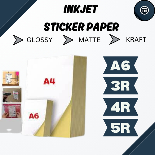 INKJET waybill Sticker Paper for Shopee Waybill Matte (3r/4r/5r/A6 ...