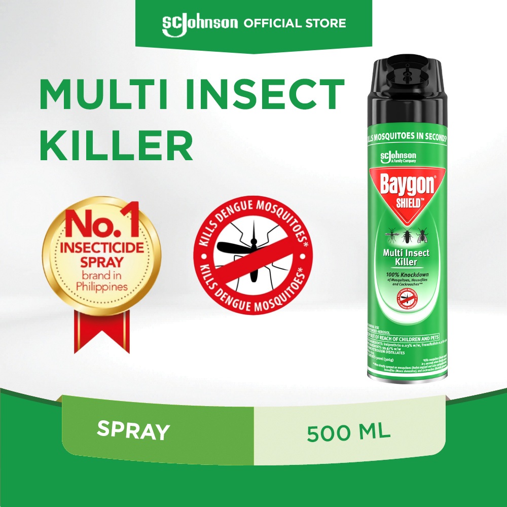 Baygon Shield Multi Insect Killer - 500 ml | Shopee Philippines