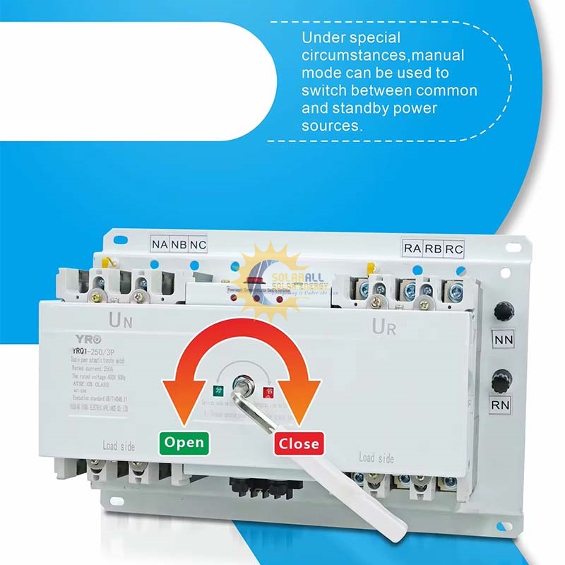 ATS 4P 250A Dual Power Automatic Transfer Switch AC ATS 4P 250A Auto ...