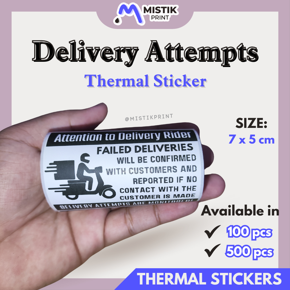 Delivery Attempts Packaging Thermal Sticker | Shopee Philippines