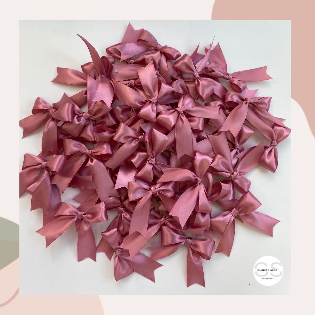 50pcs Ribbon Bows Satin Polyester 1inch Bow Craft DIY Decoration ...