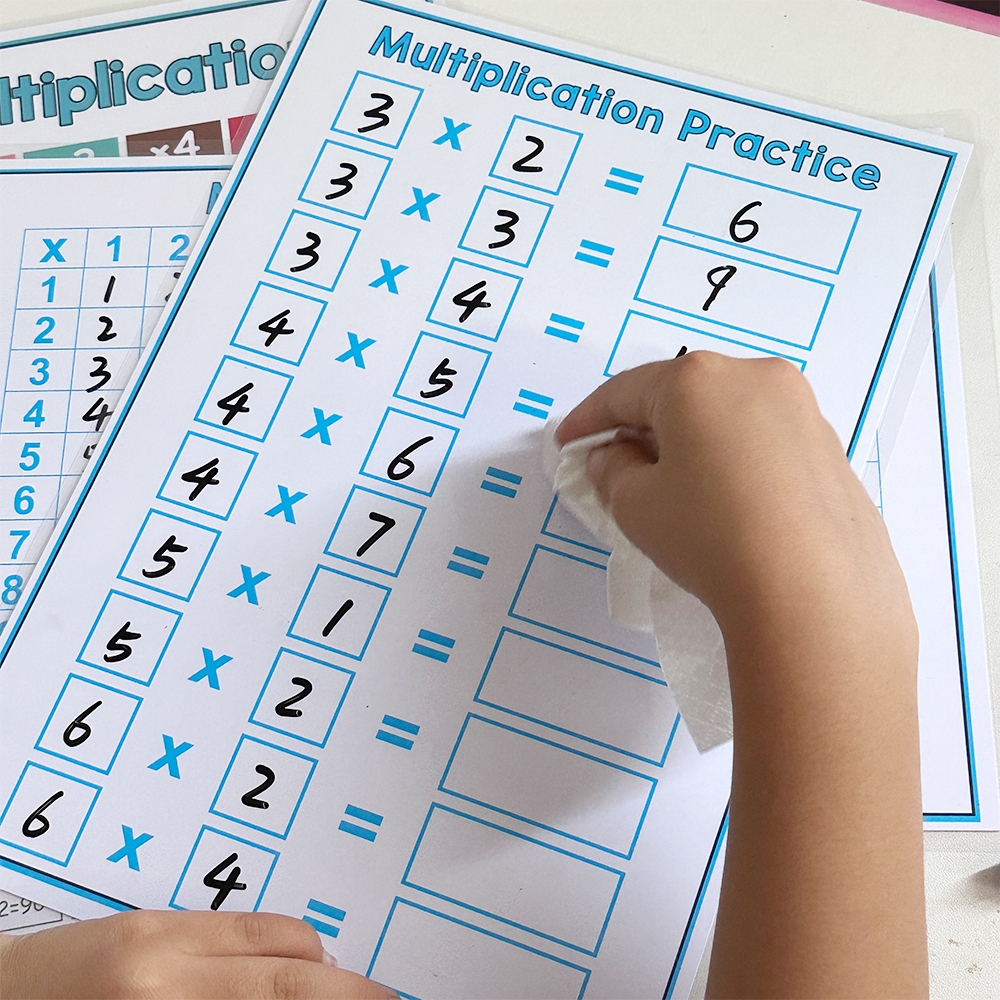 A4 Multiplication Table Poster Preschool Dry Erase Calculation Chart ...