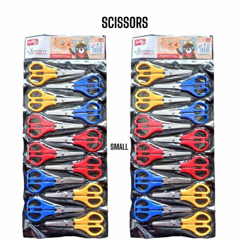 12PCS COLORFUL SCHOOL/OFFICE SCISSORS GOOD QUALITY | Shopee Philippines