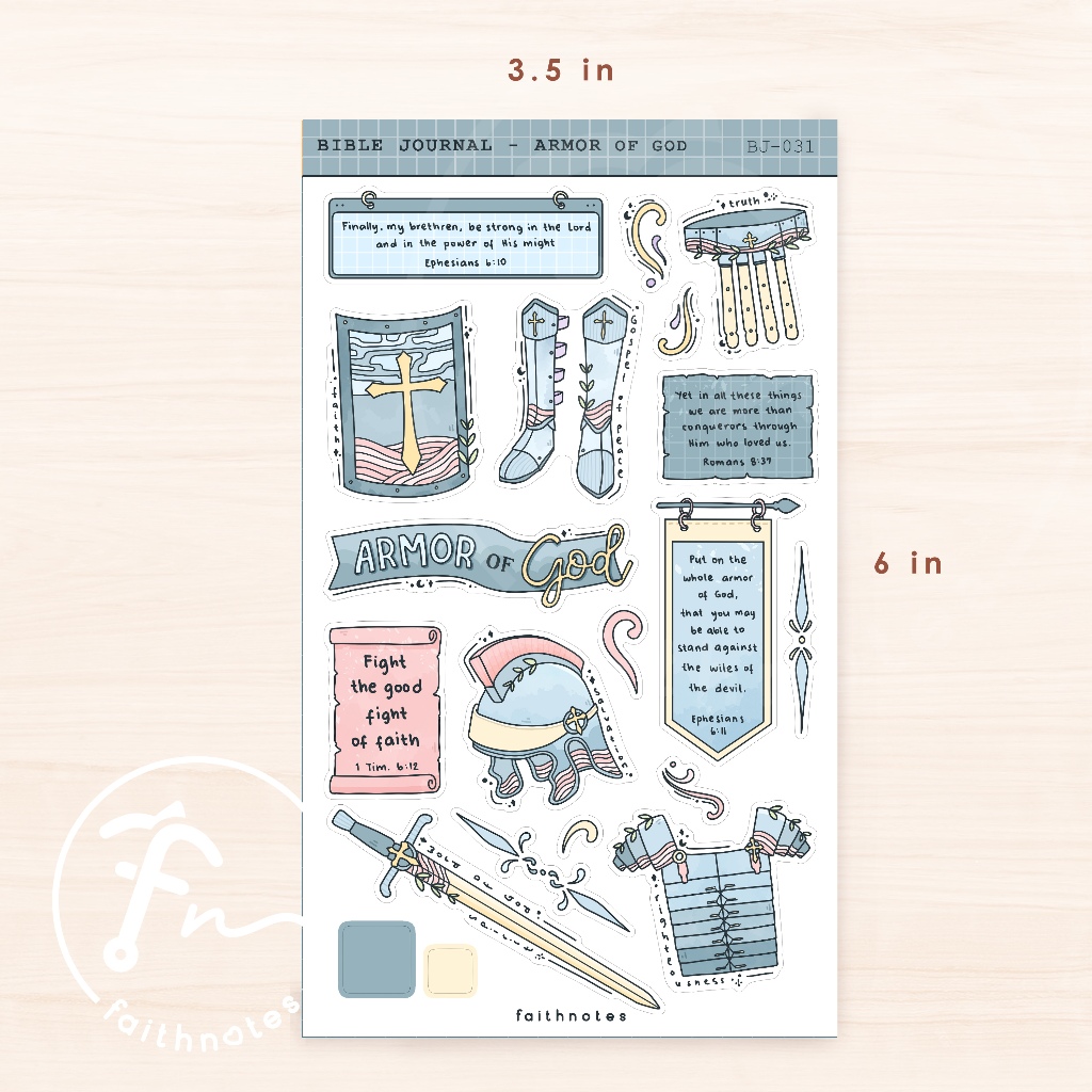 Bible Journal Sticker Sheet - Armor of God | Journal Sticker | Laptop ...