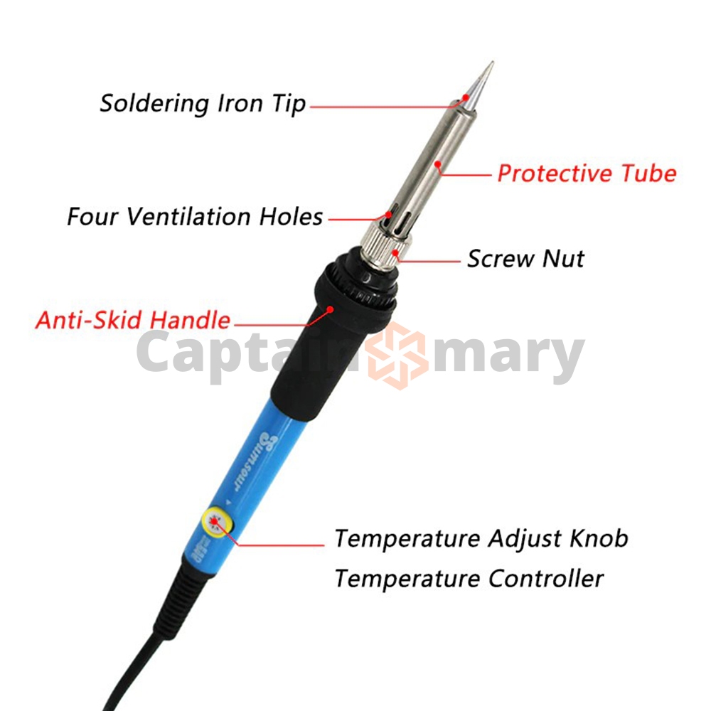 Soldering Iron 60w Adjustable Temperature Electric Solder Iron Rework ...