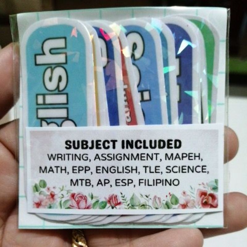 NOTEBOOK SUBJECT STICKER 12PCS(WATER PROOF) | Shopee Philippines