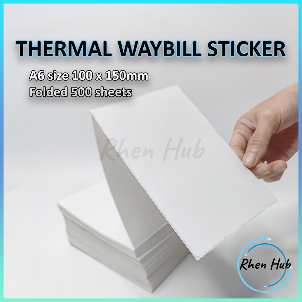 500sheets 𝐓𝐇𝐄𝐑𝐌𝐀𝐋 𝐖𝐀𝐘𝐁𝐈𝐋𝐋 𝐒𝐓𝐈𝐂𝐊𝐄𝐑 A6 (100x150mm) Folded - rhenhub ...
