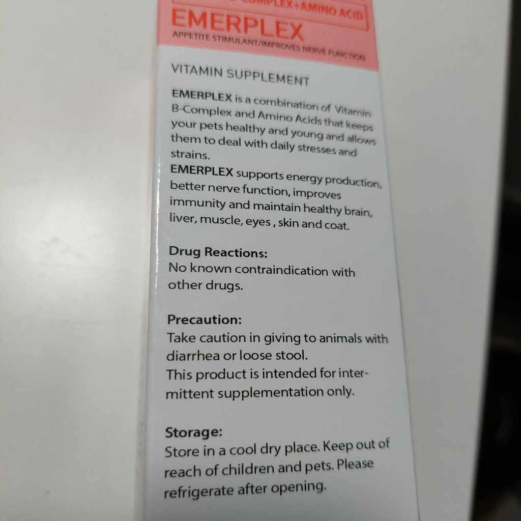 EMERPLEX + FREE Syringe Vitamin B Complex + Amino Acid 120ml for Cats ...
