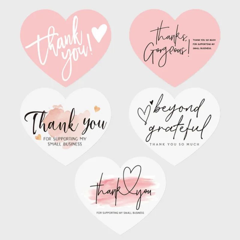 Thank You card heart shape (10pcs) | Shopee Philippines