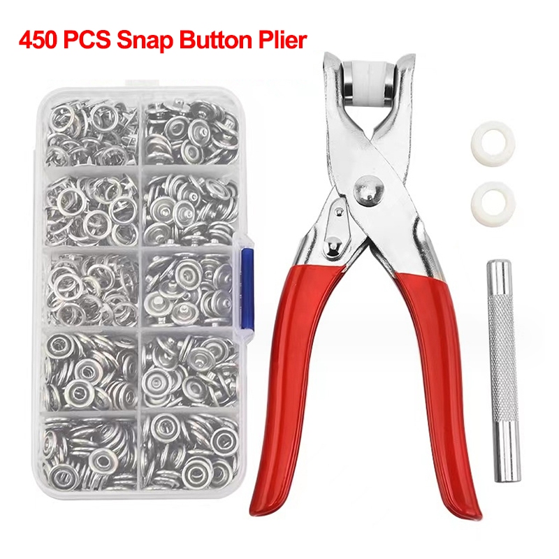 450Pcs Snap Button Plier Set Metal Automatic Button Snap Kit With ...