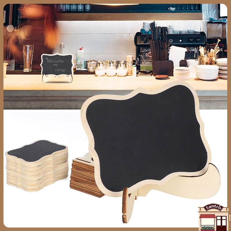 22 Pack Wood Mini Chalkboard Signs Food Signs Place Cards Message Board ...