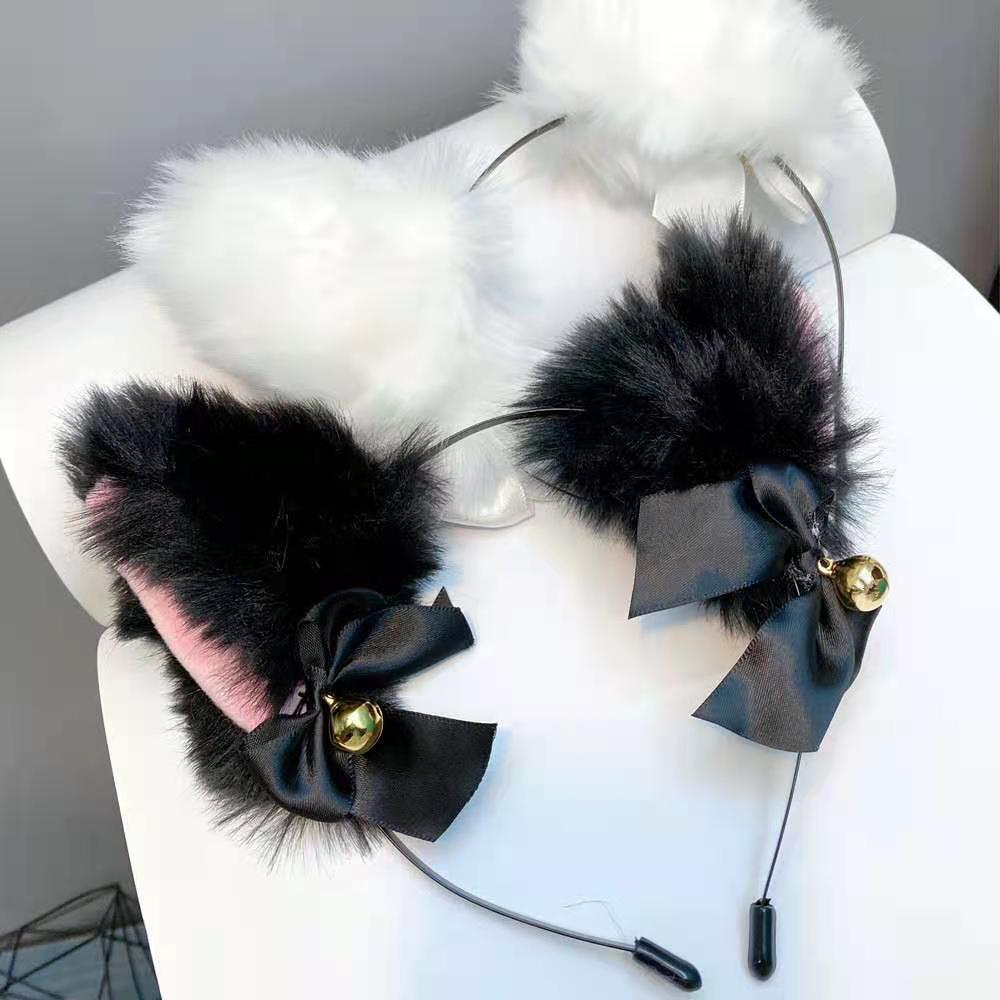 Fascia Per Capelli Con Orecchie Da Gatto In Finta Pelliccia - Cerchietto Cosplay Neko Anime