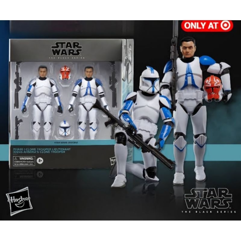 STAR WARS BLACK SERIES 501ST 2 PACK PHASE 1 CLONE LIEUTENANT AND 332ND ...