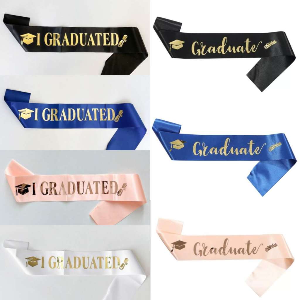 Graduation strap Gold stamping I GRADUATED silk ceremonial Sashes ...