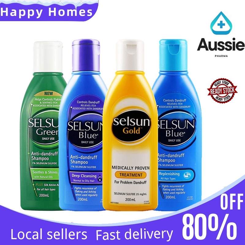 Selsun Gold Blue Shampoo Green Purple Treatment 200mL Medically Proven ...