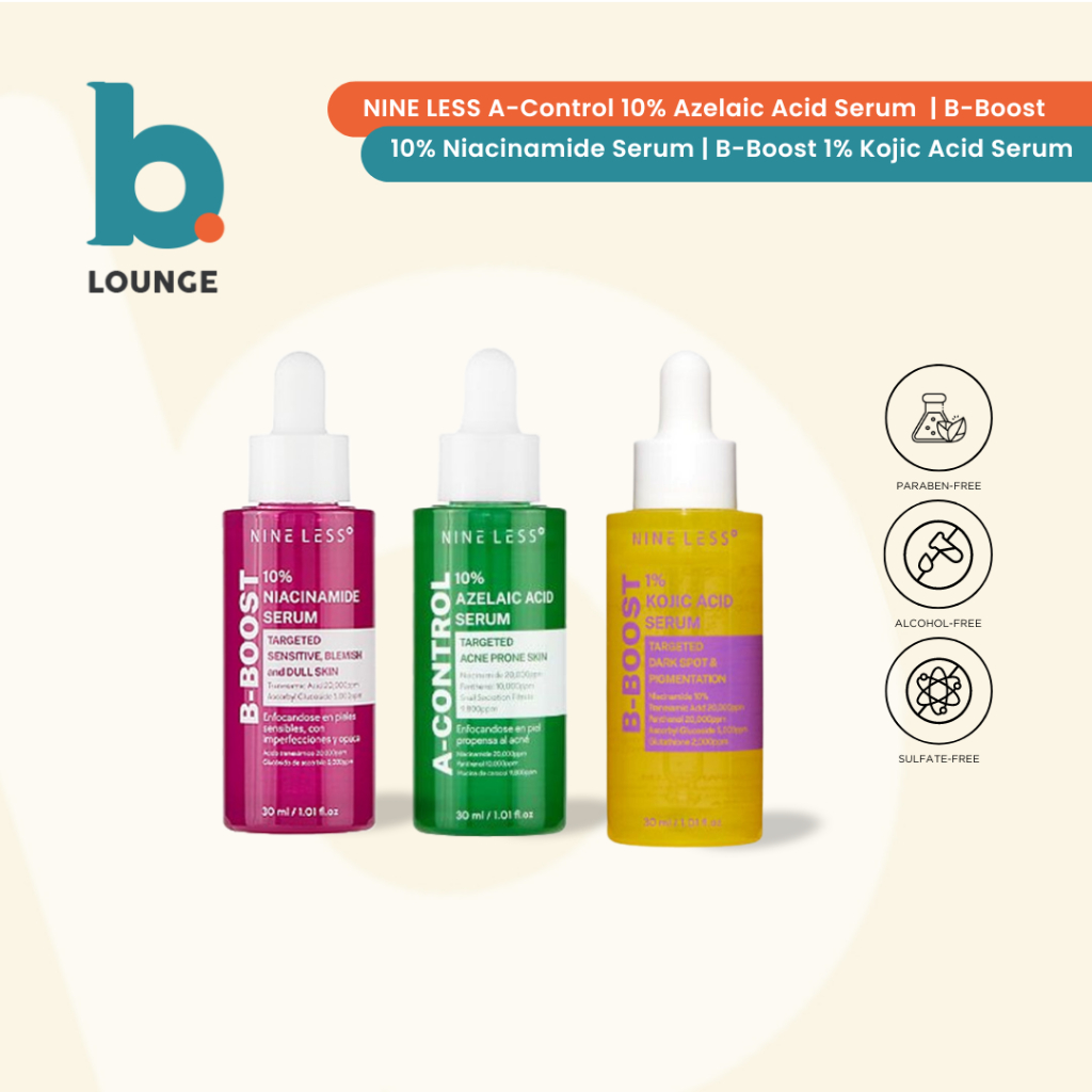 NINE LESS A-Control 10% Azelaic Acid | B-Boost 10% Niacinamide | B ...
