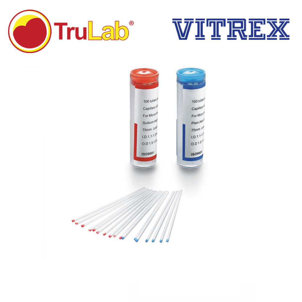 Micro Hematocrit Tubes- Sodium Heparinised Brand: Vitrex ( 100 tubes ...