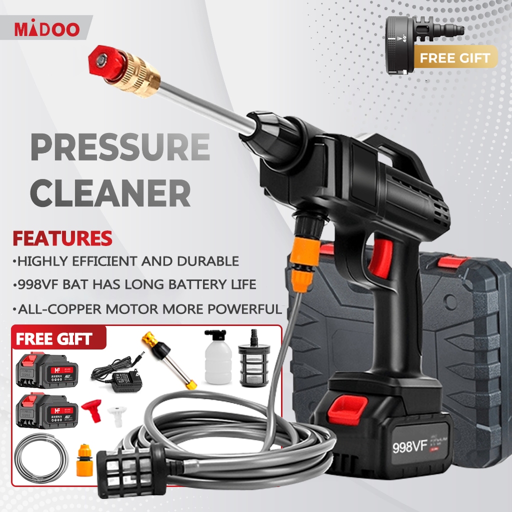 MIDOO Portable Wireless High Pressure Car Washer 998VF Lithium Battery ...