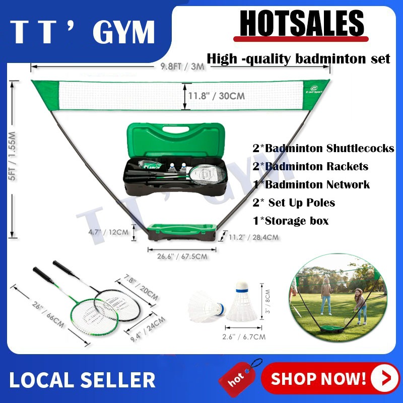 Portable Badminton Net Set Outdoor Indoor Adjustable Badminton Net with ...