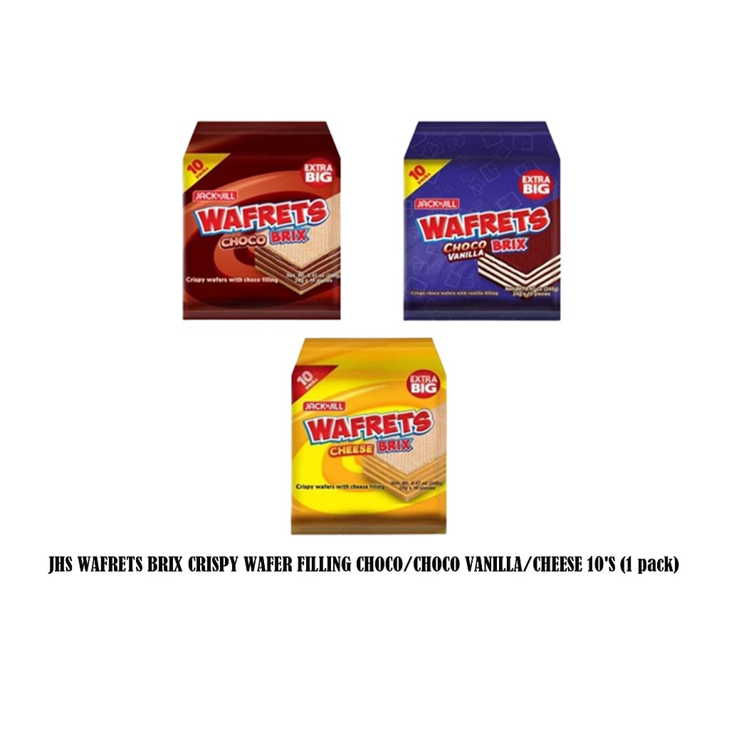 JHS WAFRETS BRIX CRISPY WAFER FILLING CHOCO/CHOCO VANILLA/CHEESE 10'S ...