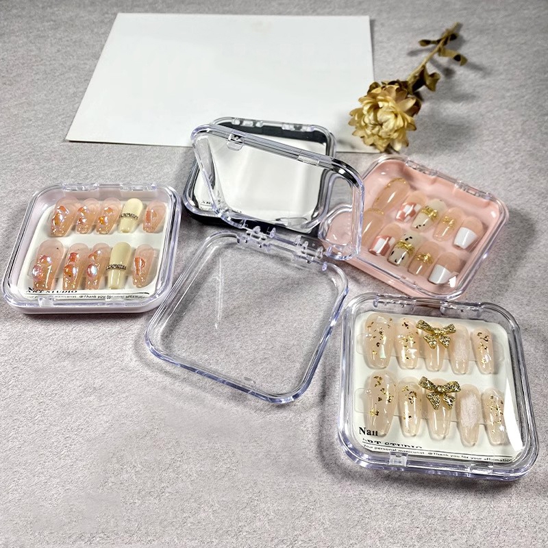 Transparent manicure compact box handmade manicure storage box finished ...