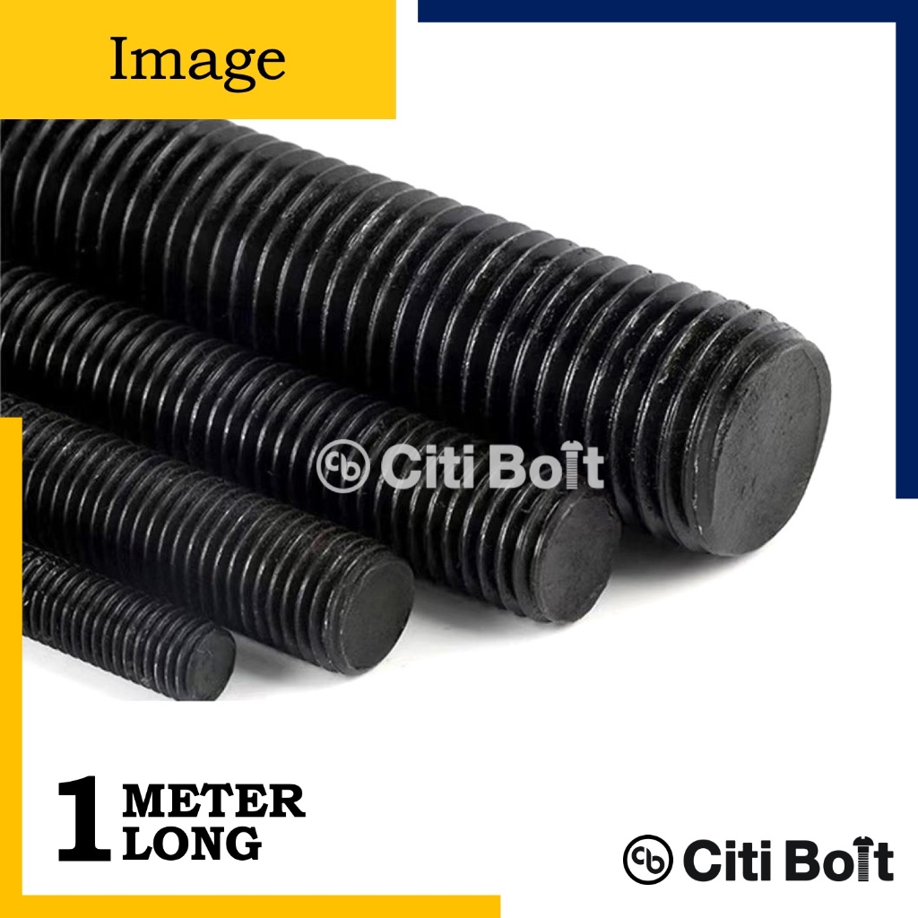 1pc Hi Tensile Stud Bolt Ft. Thread Rod w/ Nut & FW / HT Fully Threaded ...
