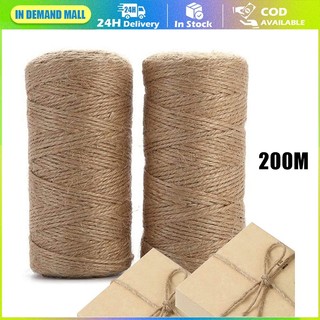 200M 2mm 3mm Natural Jute Rope Hemp Cord Jute Twine Rope Birthday Party ...