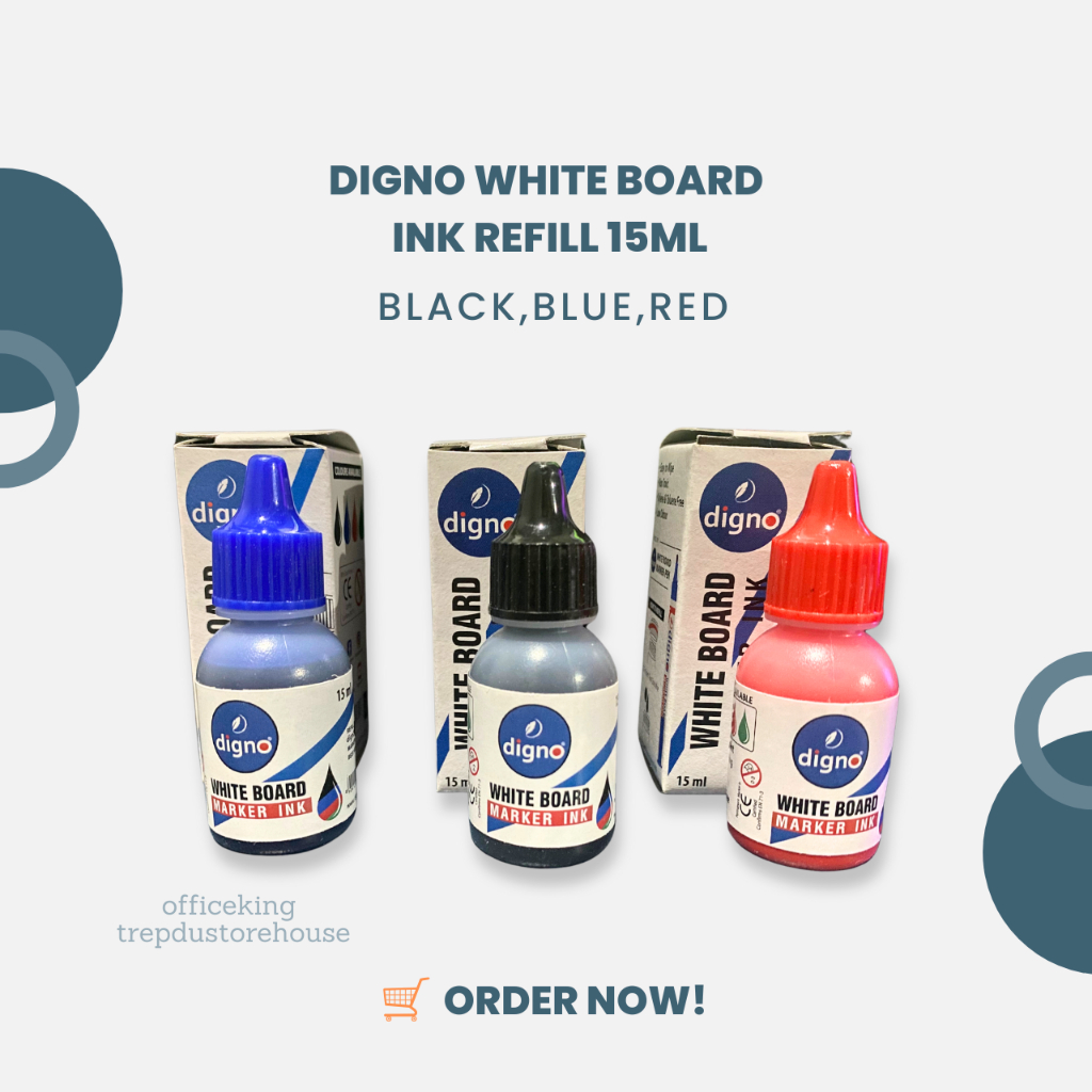 Digno Whiteboard ink refill black,blue,red, 15ml | Shopee Philippines
