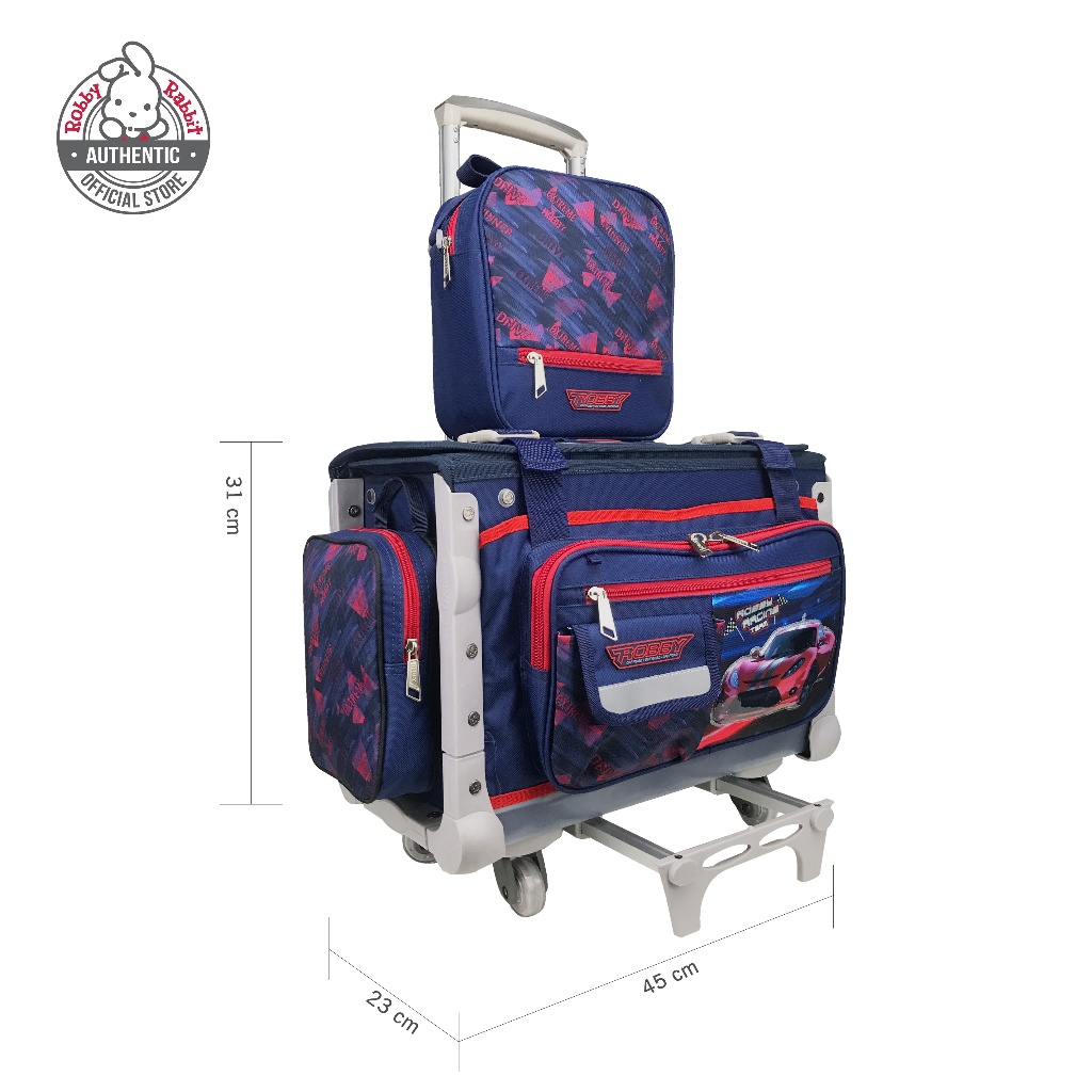 Robby Rabbit Extreme Drive Medium Box-Type Trolley Bag (Navy Blue, Red ...