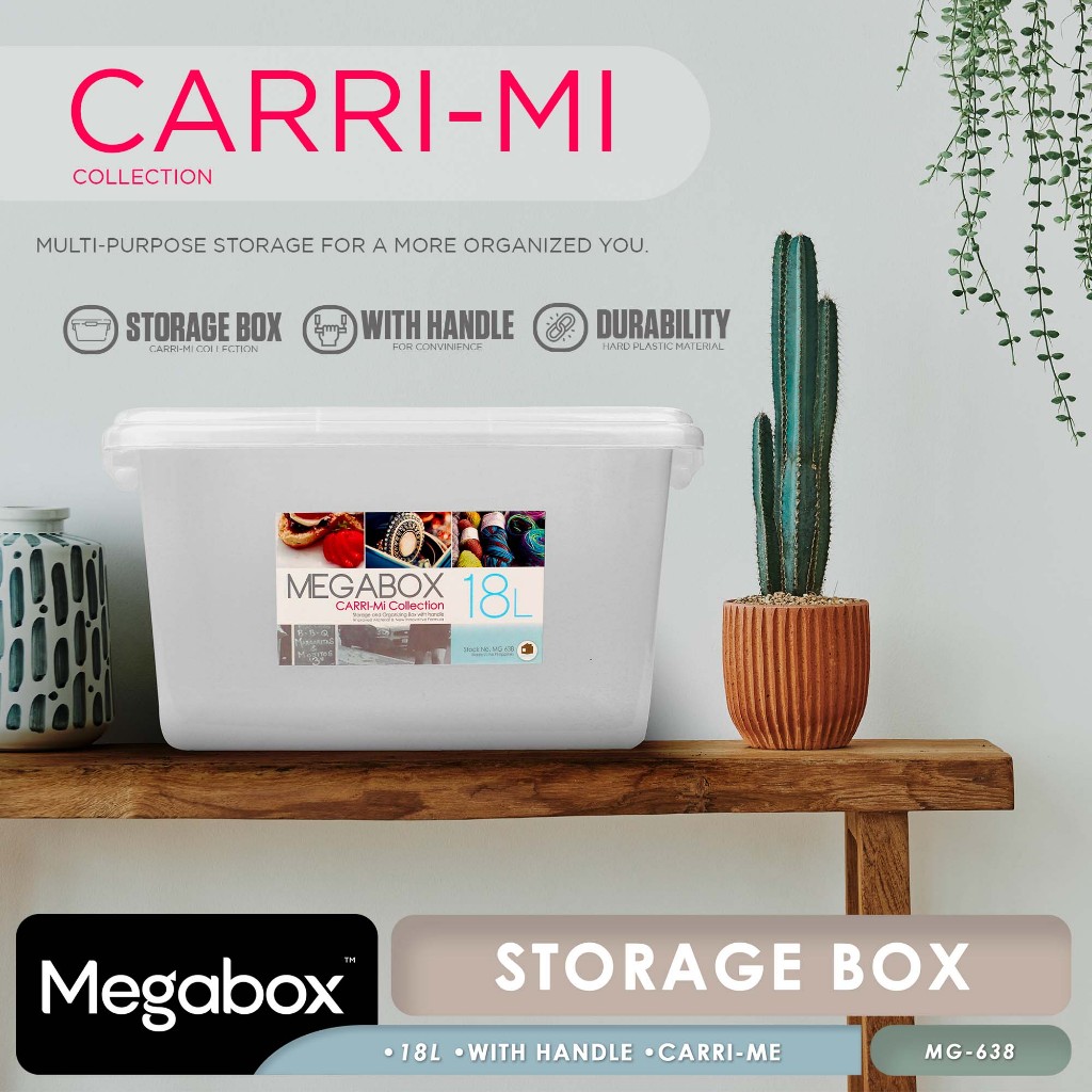 Megabox Storage Box With Handle CarrieMe Series 18 Liters Yellow elephant Everyday Low Price