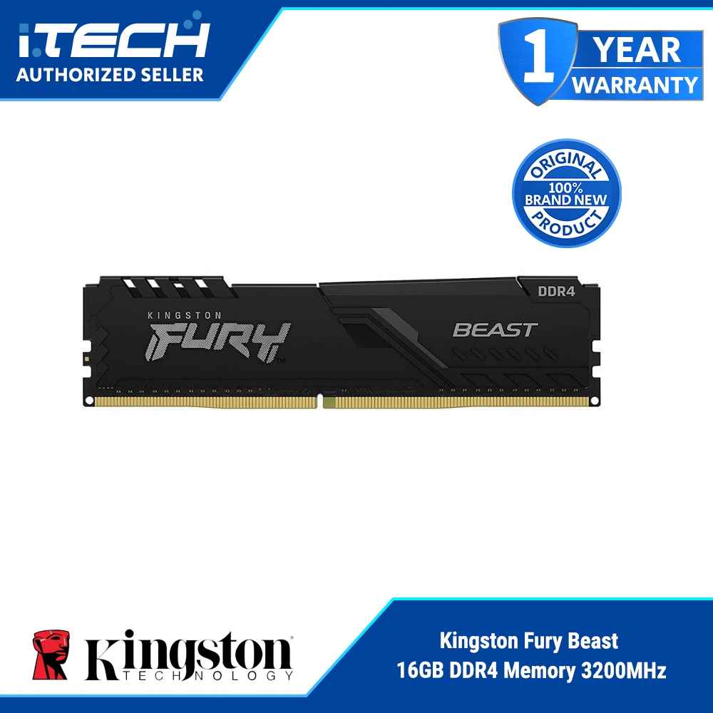 Kingston Fury Beast [KF432C16BB1/16] 16GB DDR4 Memory 3200MHz | Shopee ...
