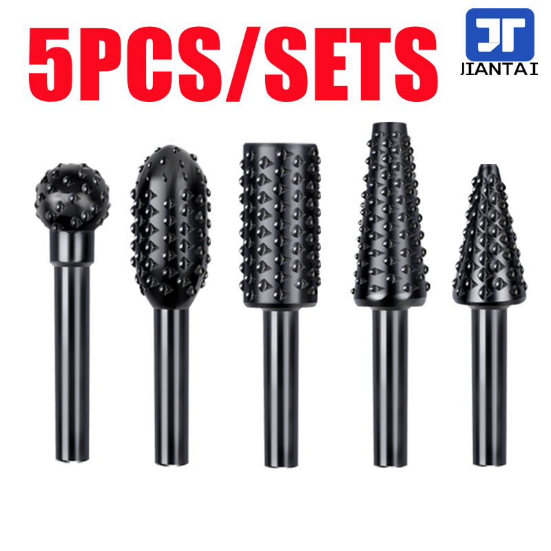 5Pcs/Set Rotary File Electric Rotary Grinding Head Woodworking Tool ...