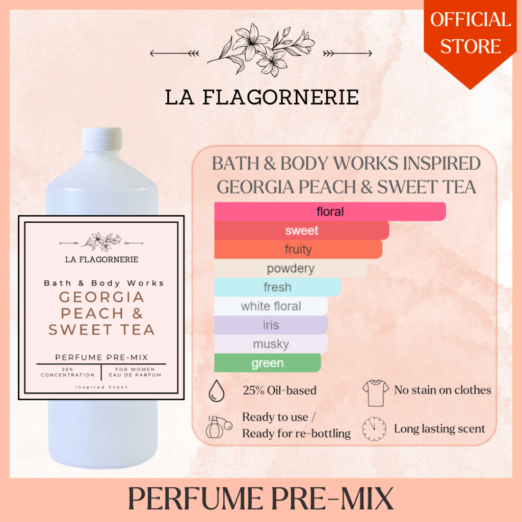 BBW Georgia Peach & Sweet Tea Perfume Premix | 25% Concentration | Ready to  bottle | Perfume Refill | Shopee Philippines