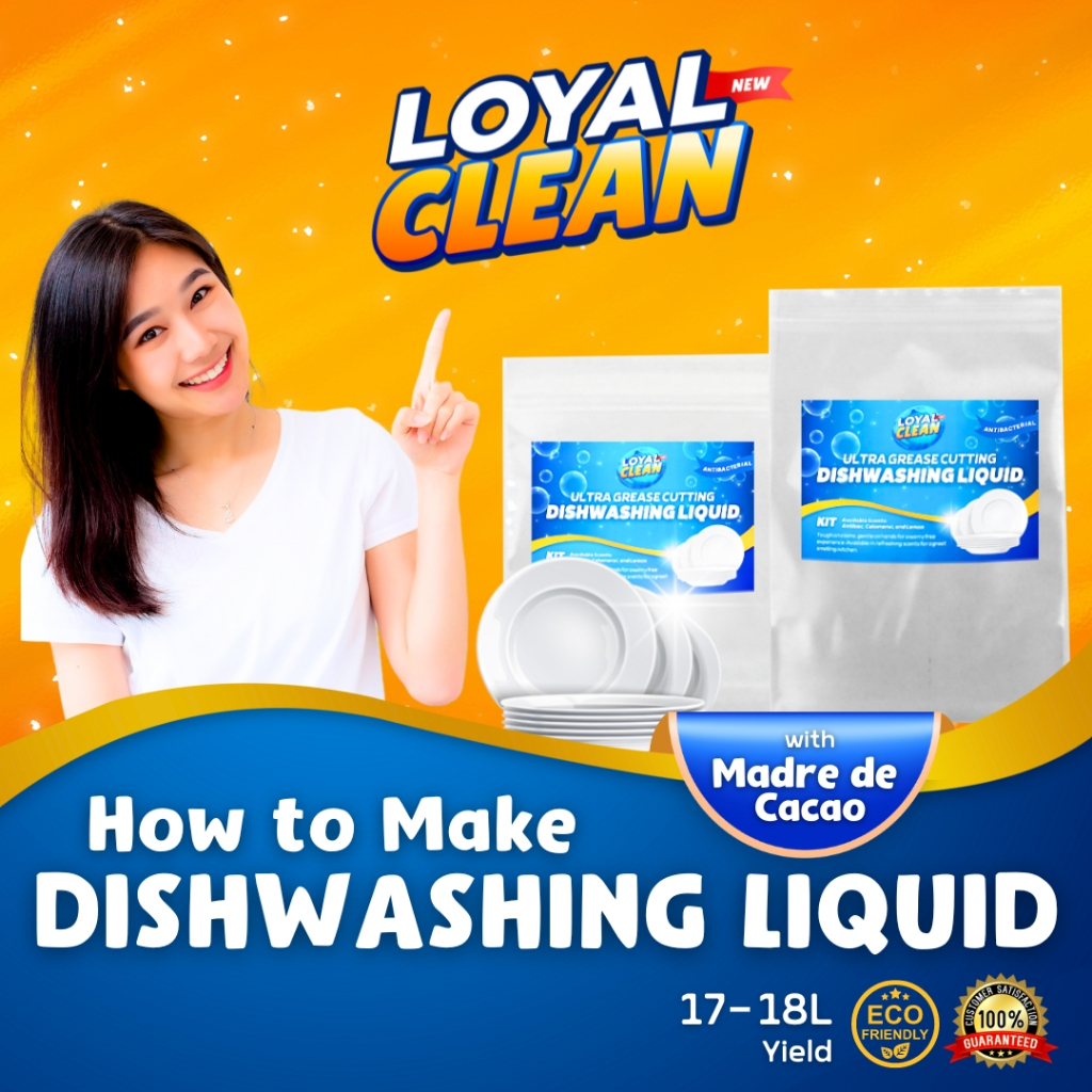 LoyalClean Premium Dishwashing Liquid Soap DIY Kit 17 18 Liters Yield with Madre de Cacao Extract