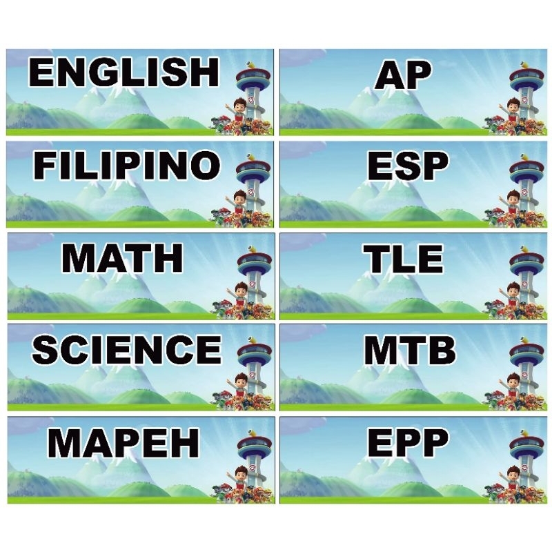 Subject sticker for notebooks and books | Shopee Philippines